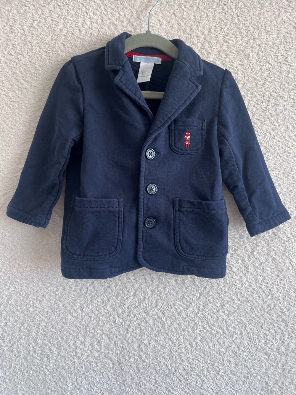 Janie & Jack Infant Blue Cotton Embroidered Nutcracker Blazer Size 18-24 Months